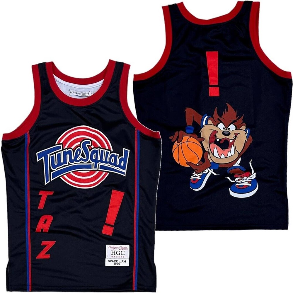 Tasmanian Taz Devil Tune Squad Space Jam Men Headgear Classics Basketball Jersey